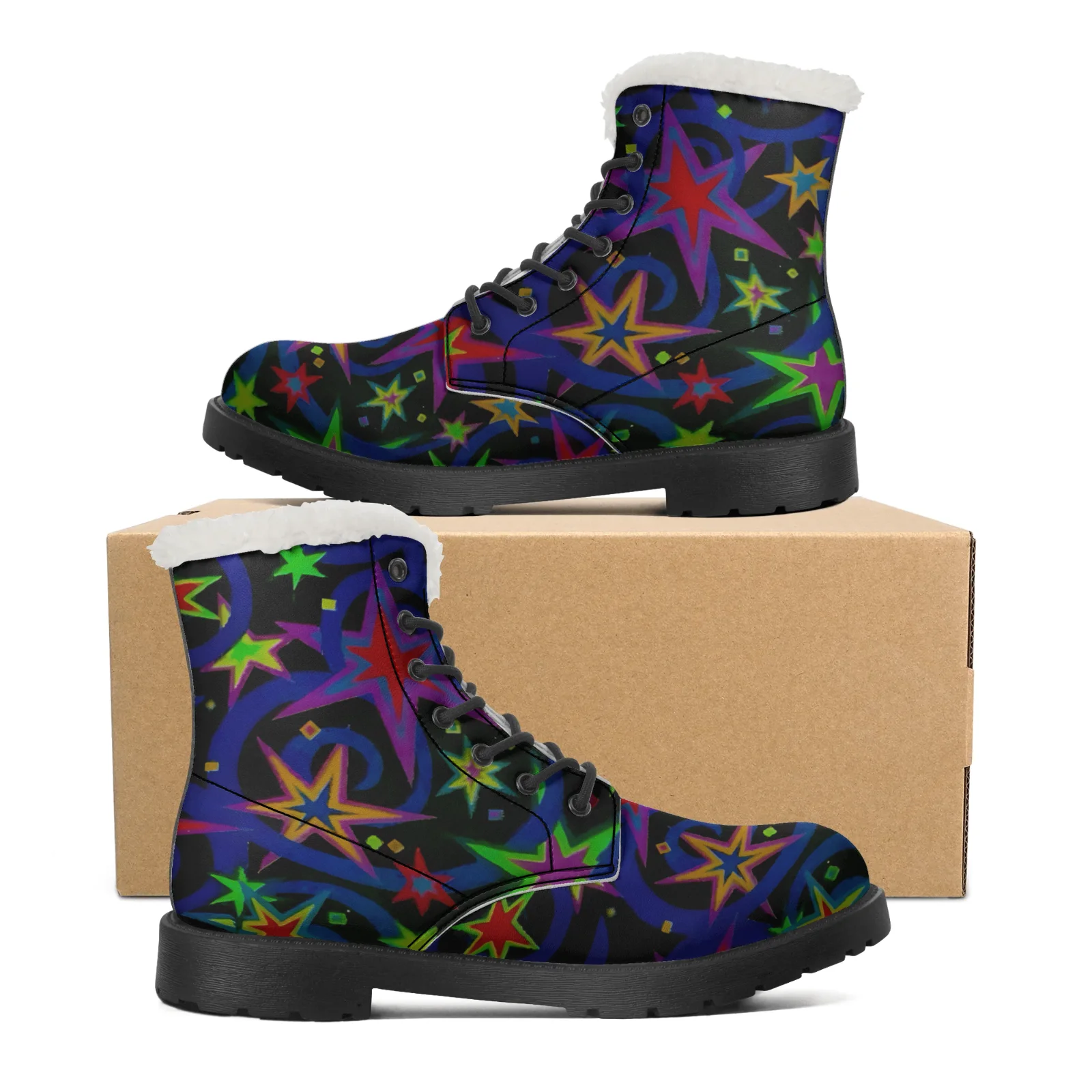 Men Shoes Eu To Us Size - Starlit Sky Plush Snow Boots for