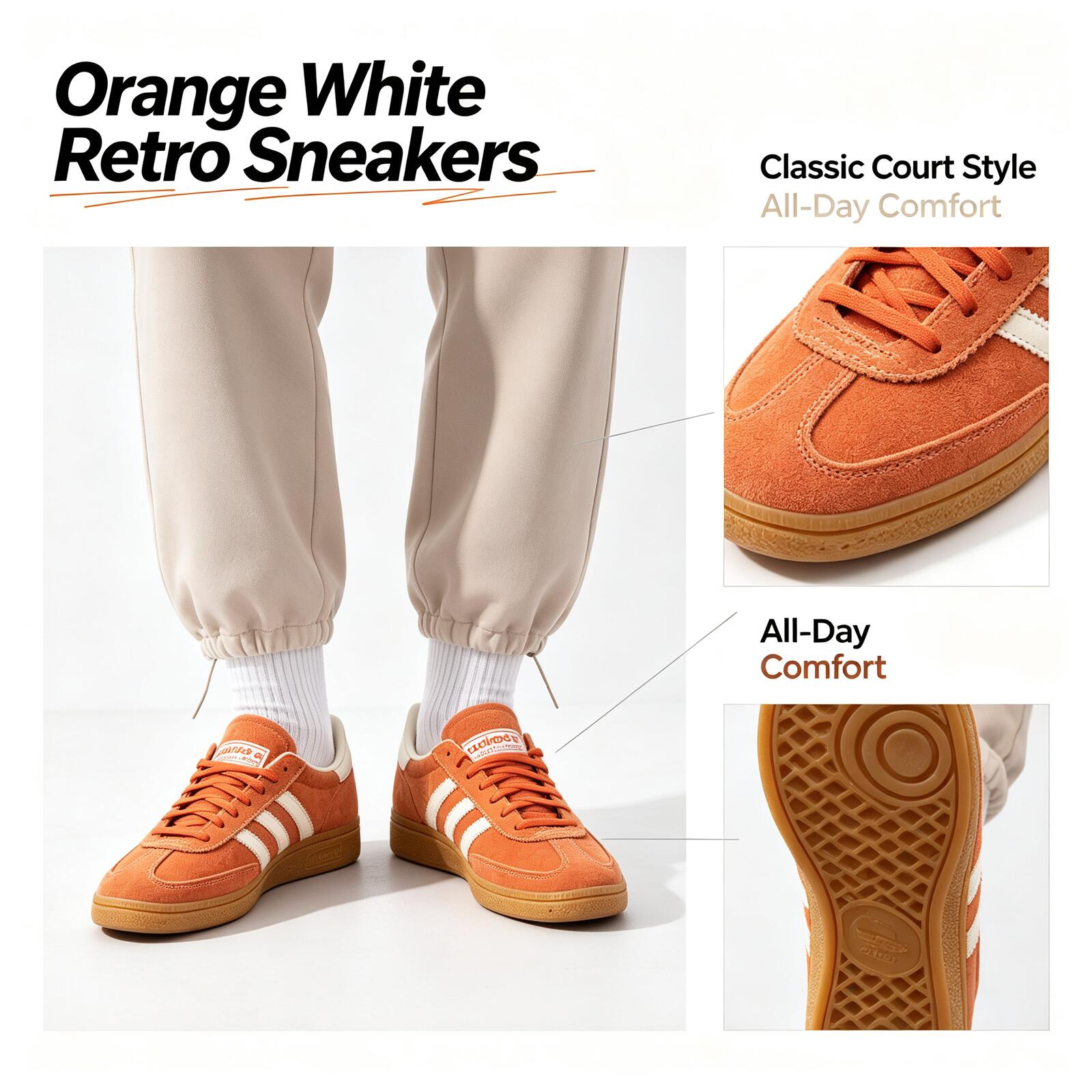 Men Shoes Jd - Adidas Trefoil Handball Spezial Sports Orange