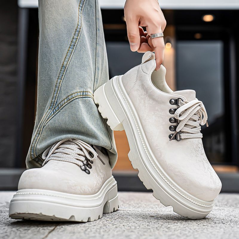 Winter Men Retro British Style - Men'S Shoes With Height Increase ulasan dan harga