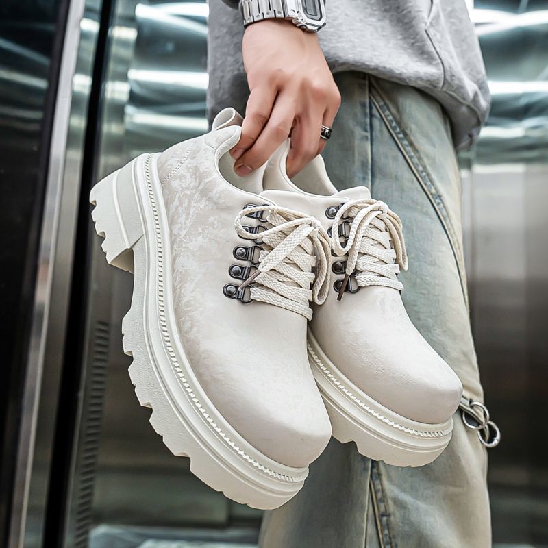 Winter Men Retro British Style - Men'S Shoes With Height Increase ulasan dan harga