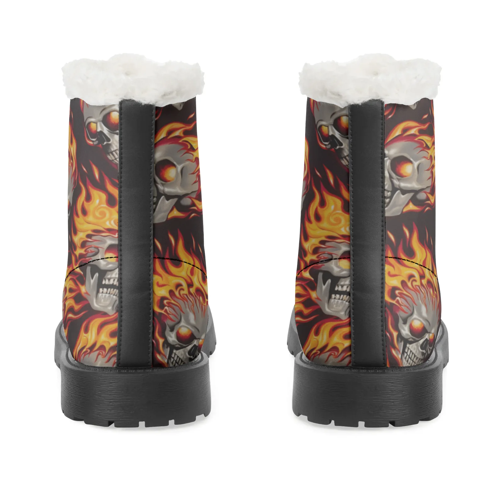 Fire Skull Patterns Snow Boots - Men Shoes Eu To Us Size ulasan dan harga