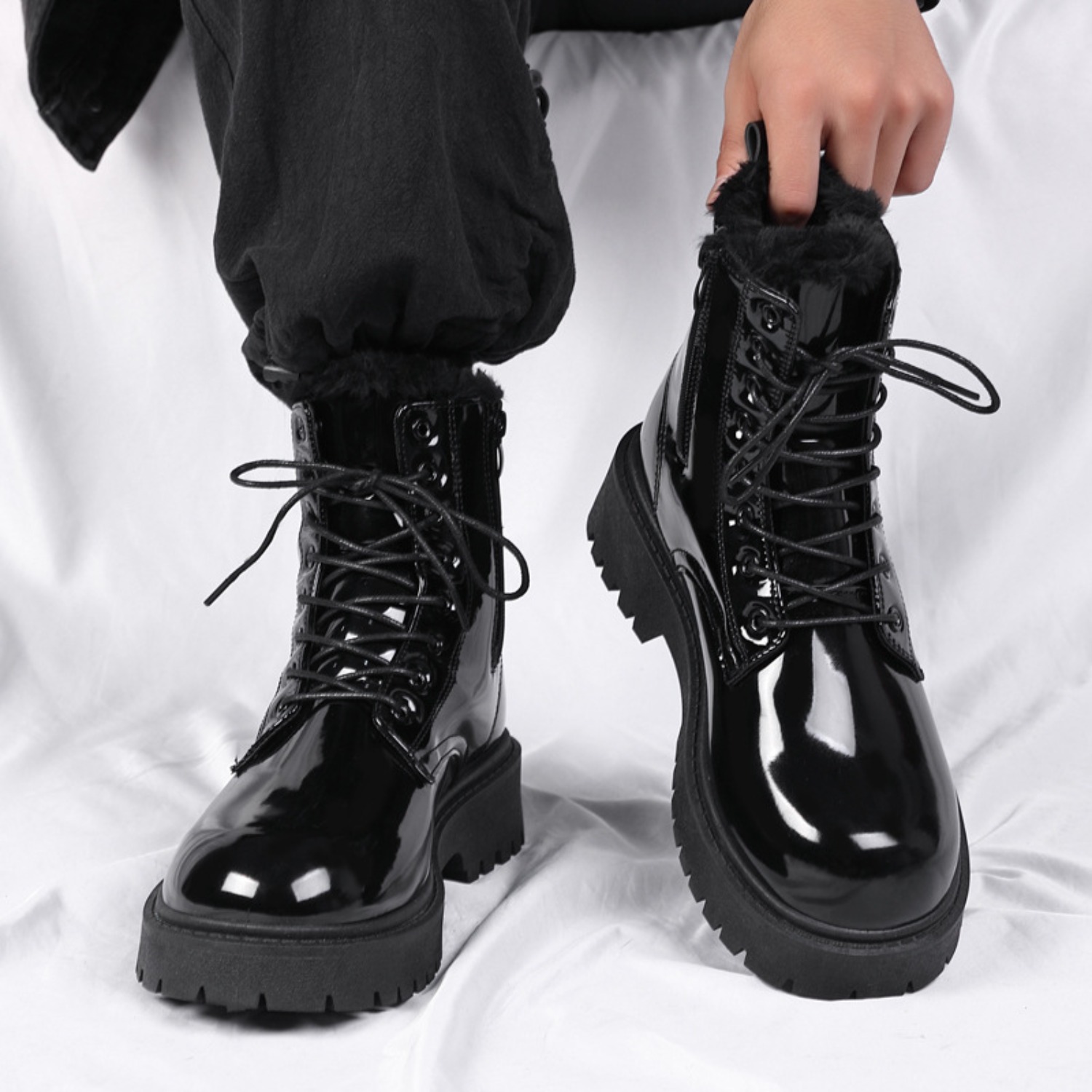 Men's warm plush high-top boot - Men Shoes 2026 ulasan dan harga