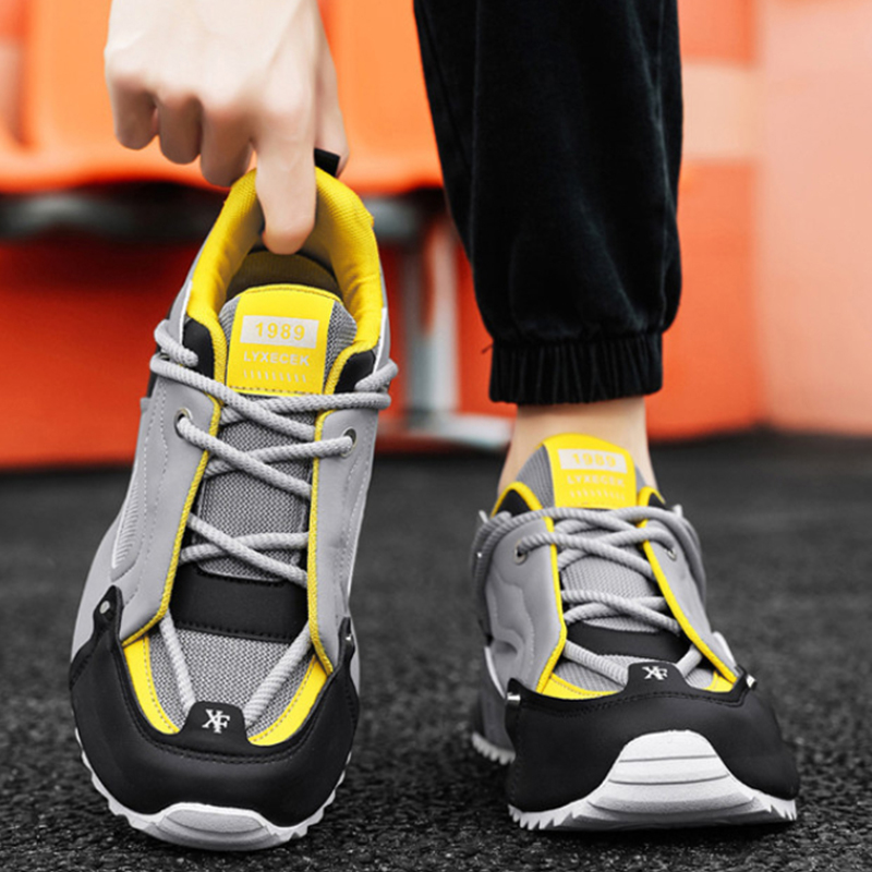 Grey Black And Yellow Chunky D - Men'S Shoes Yellow And Black ulasan dan harga