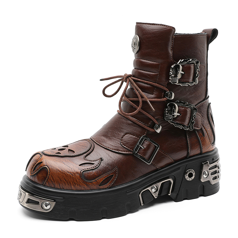 Punk Style Retro Cool Skull Fl - Men'S Shoes With Height Increase ulasan dan harga