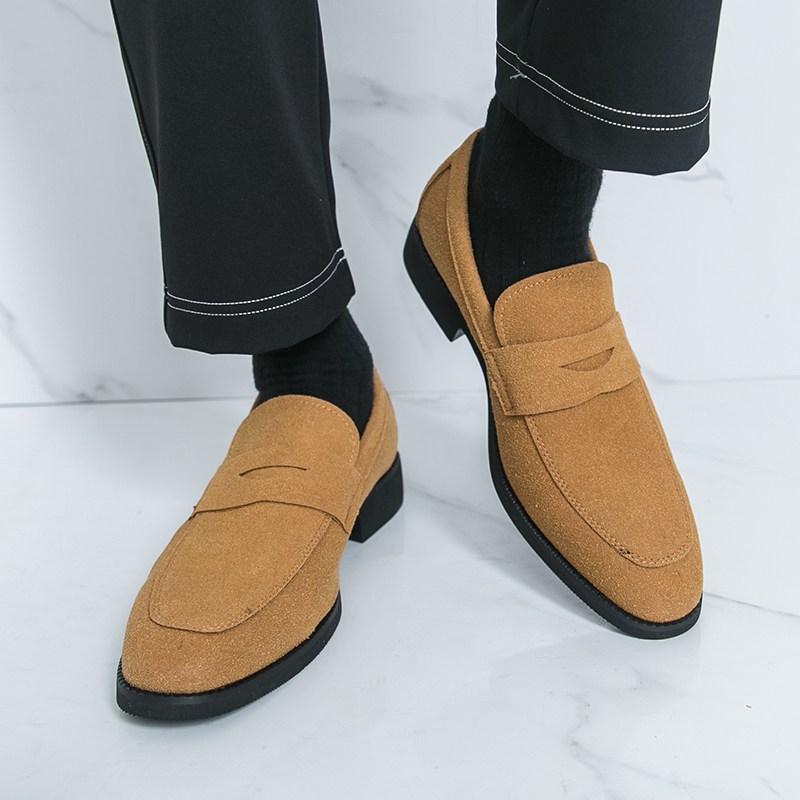 Men's New Leather Low Heel Loa - Men Shoes Loafers ulasan dan harga