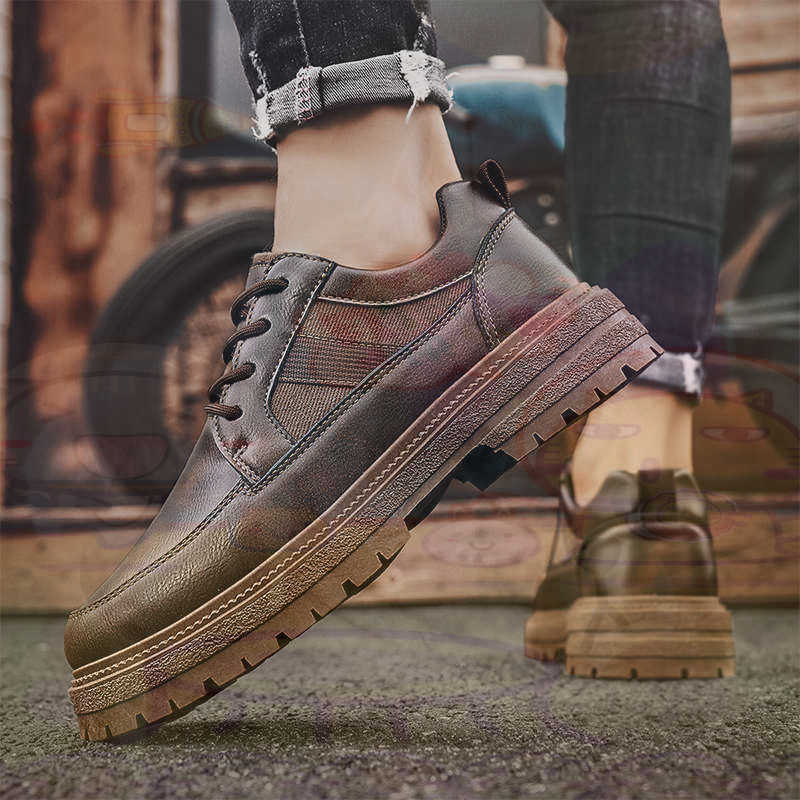 Dark Natural Leather Fashion T - Men Shoes Eu To Us Size ulasan dan harga