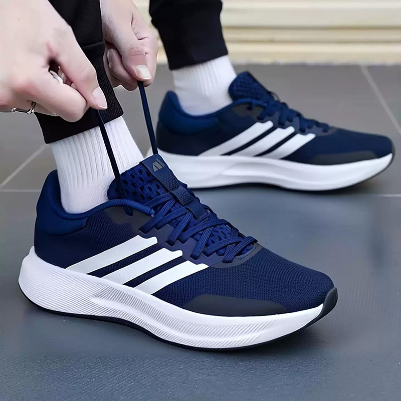 Adidas Navy Blue Three Stripes - Men Shoes Jd ulasan dan harga