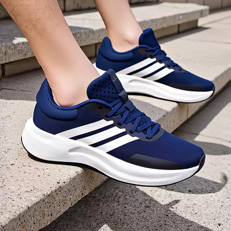 Adidas Navy Blue Three Stripes - Men Shoes Jd ulasan dan harga