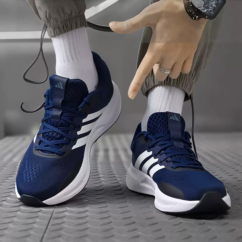 Adidas Navy Blue Three Stripes - Men Shoes Jd ulasan dan harga