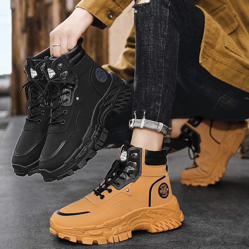 2025 New Men's Yellow Black Hi - Men'S Shoes Yellow And Black ulasan dan harga