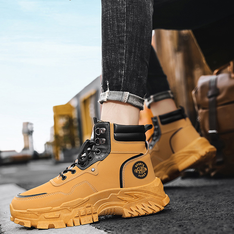 2025 New Men's Yellow Black Hi - Men'S Shoes Yellow And Black ulasan dan harga