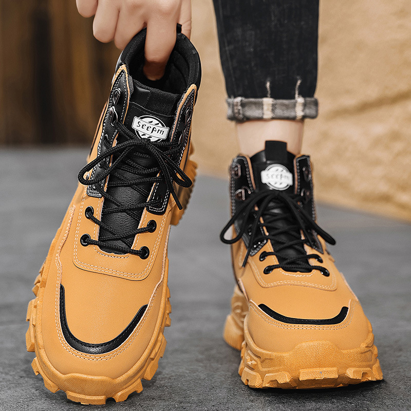 2025 New Men's Yellow Black Hi - Men'S Shoes Yellow And Black ulasan dan harga