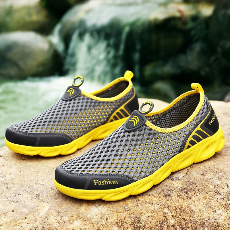 Men Jogging Shoes Casual Sneak - Men'S Shoes Yellow And Black ulasan dan harga