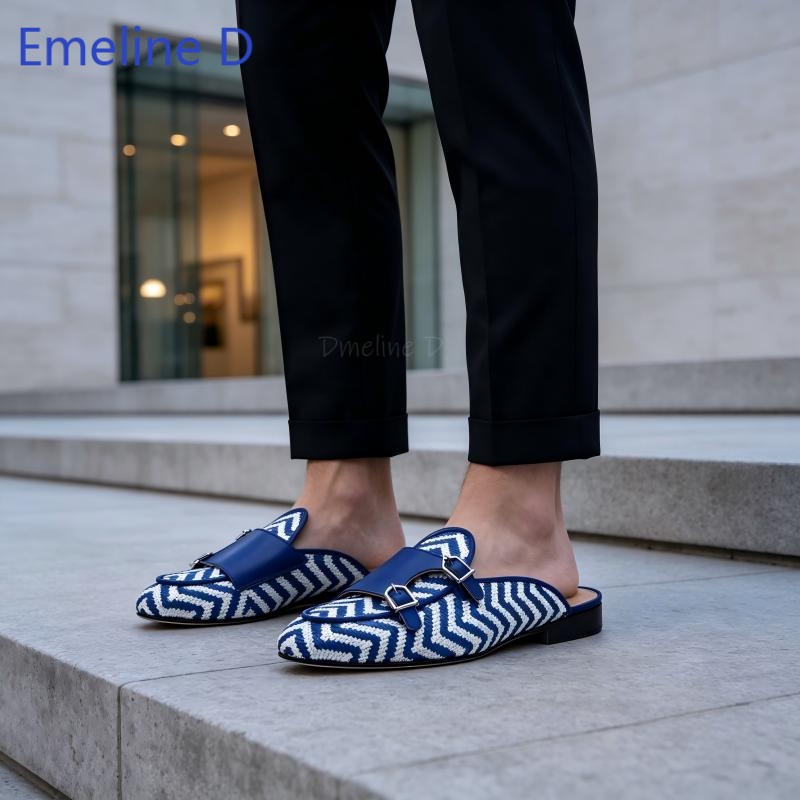 Woven Textile Backless Loafer  - Men Shoes Loafers ulasan dan harga