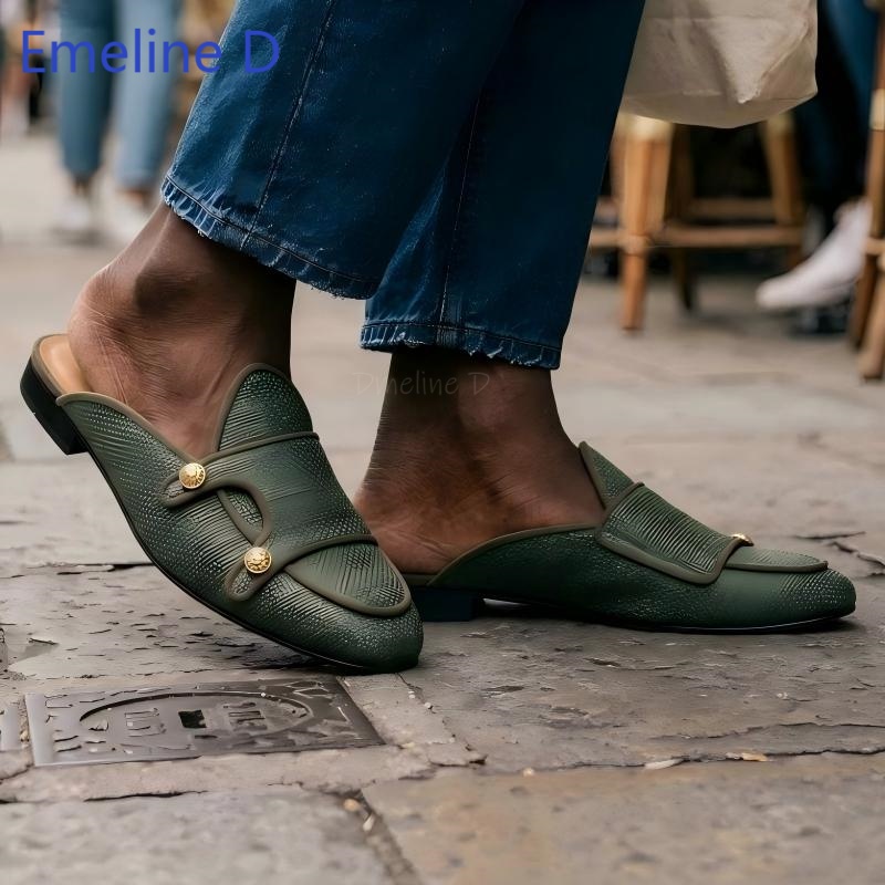 Woven Textile Backless Loafer  - Men Shoes Loafers ulasan dan harga