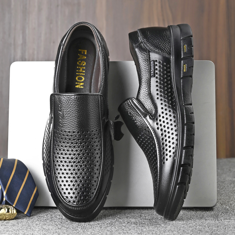 Men's Genuine Leather Sandals  - Men Shoes Eu To Us Size ulasan dan harga