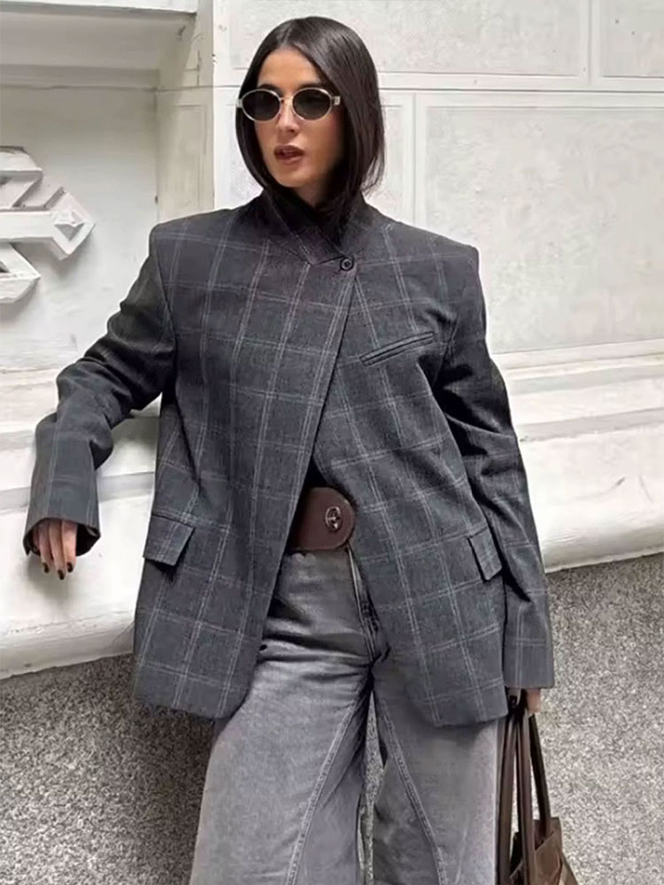 HH Women Fashion Plaid Blazer  - Men Shoes Jd ulasan dan harga