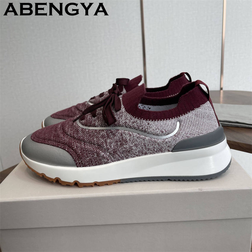 Men New Multicolour Knitted lo - Men Shoes Loafers ulasan dan harga